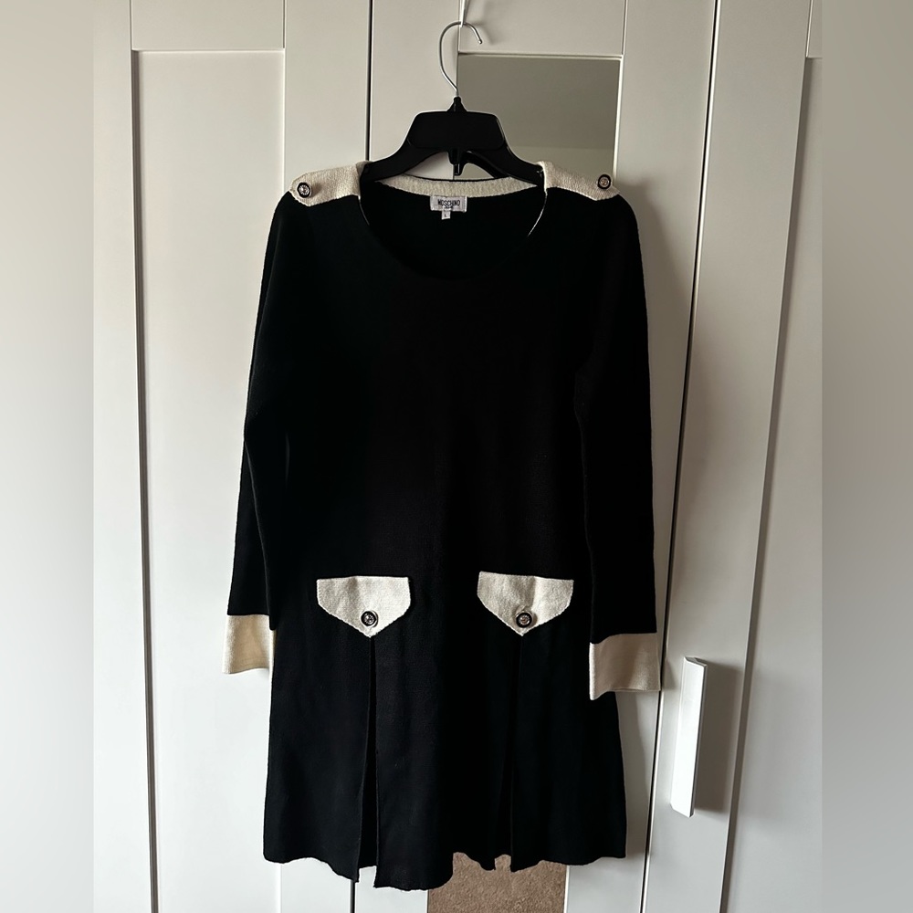 Vintage Moschino Jeans Sweater Knit Black Dress L (fits S/M)